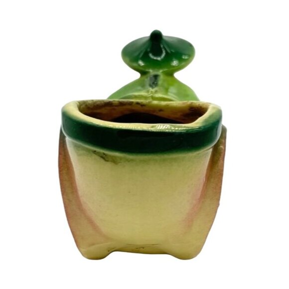 Vintage Shawnee Rickshaw Planter Asian Man Pulling Cart Wagon Bonzai Planter 539 - Picture 4 of 7